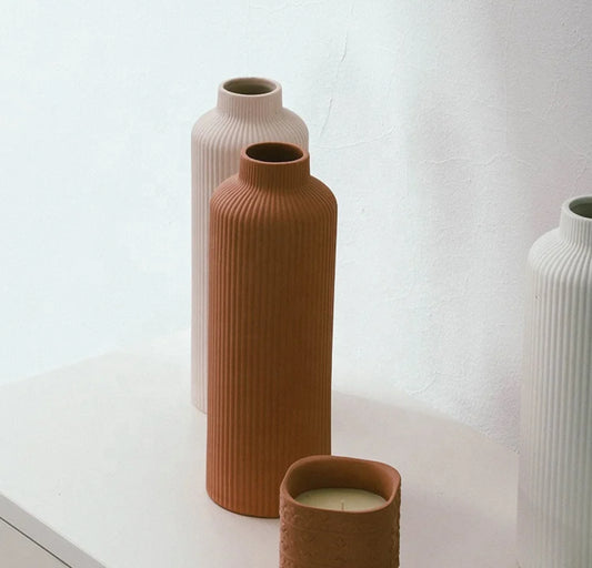 Ribbed Serenity Vase Collection