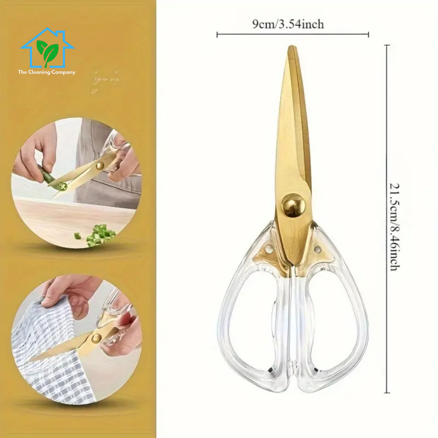 Elegant Golden-Tone Kitchen Scissors