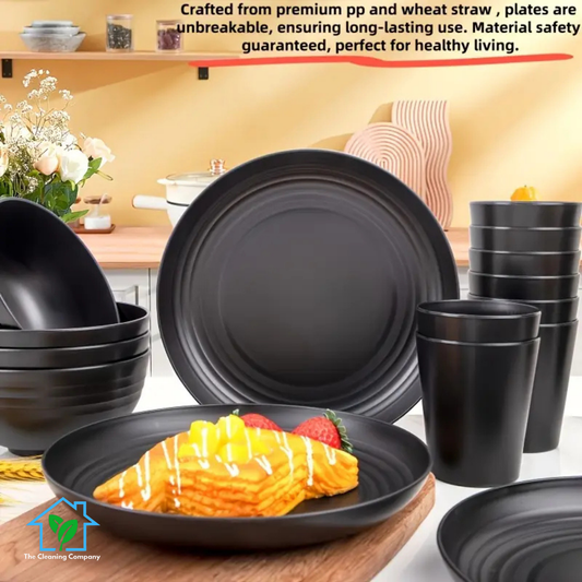 4pcs Set, Unbreakable Dinner Plates