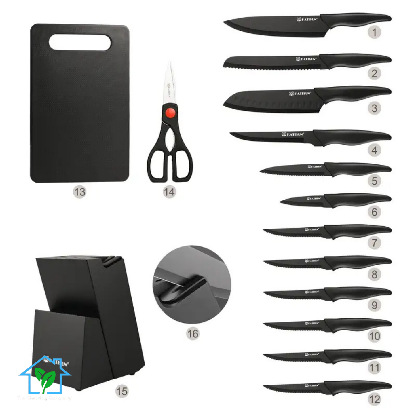  15-Piece Professional Kitchen Knife Set