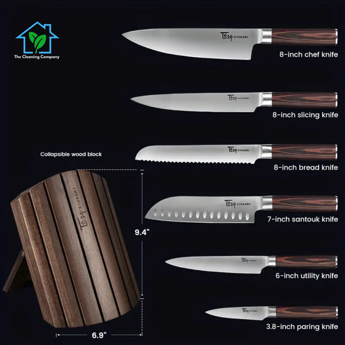 Japanese Style Kitchen Knife Block Set