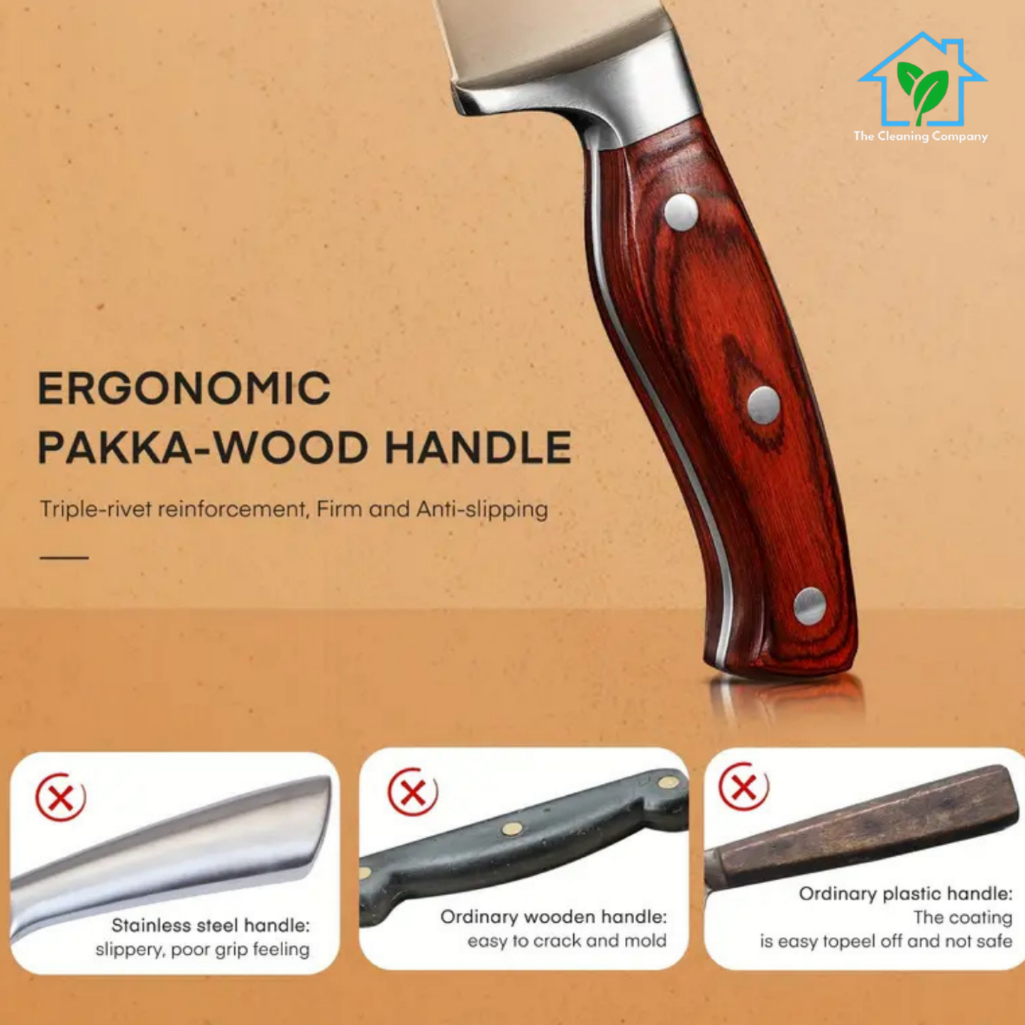 16-Piece Brown Kitchen Knife Set