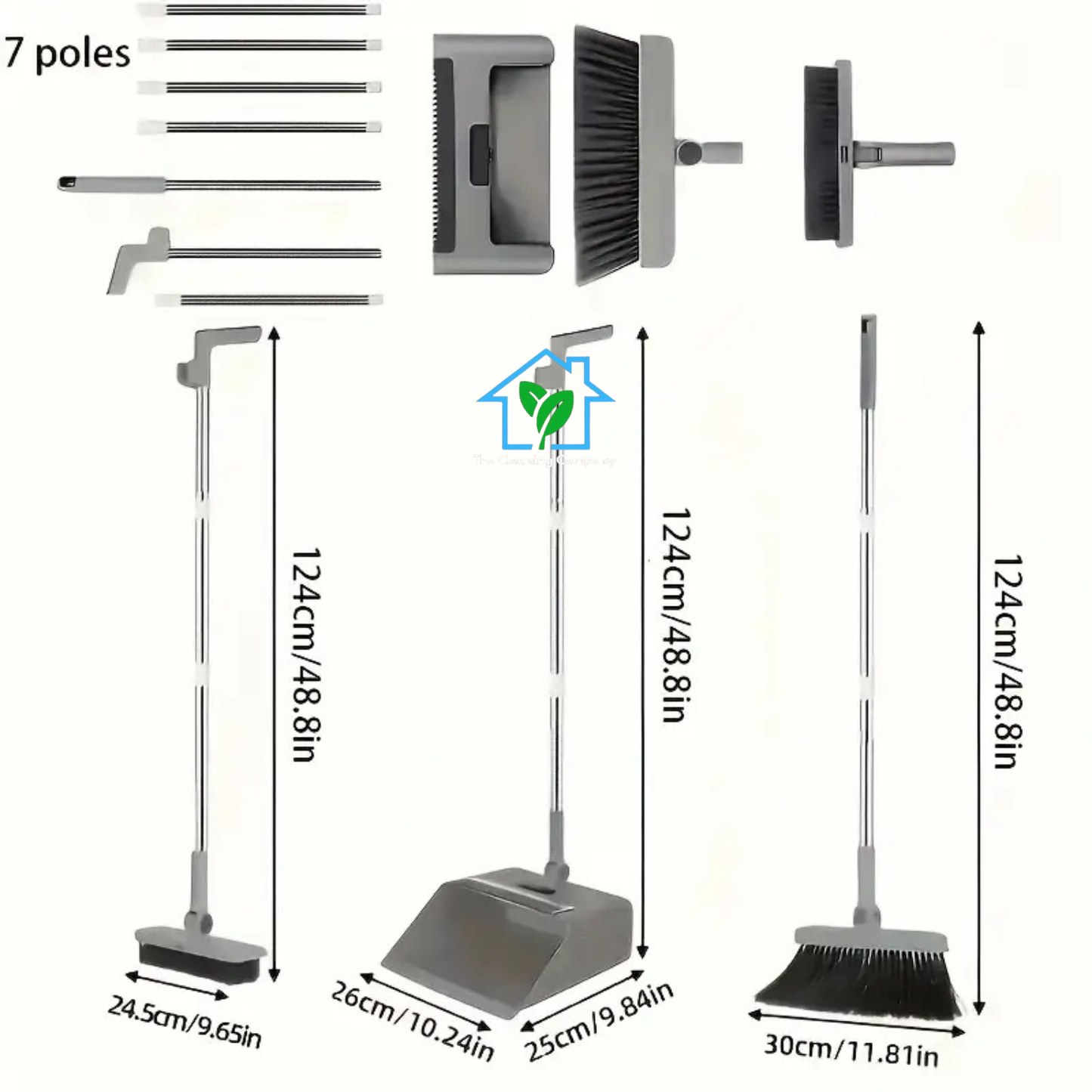 Foldable Broom Mop Dustpan Combination Set
