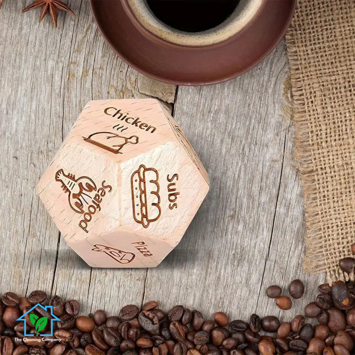 Wooden Date Night Couple Food Dice