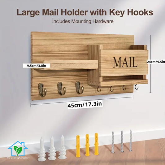 Rustic Wood Wall Mounted Storage Rack
