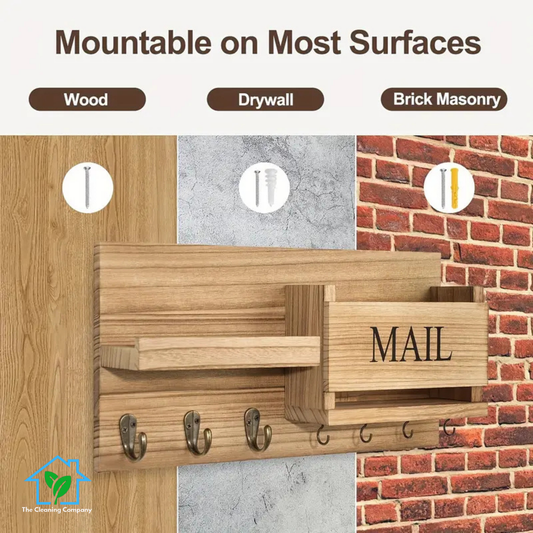 Rustic Wood Wall Mounted Storage Rack